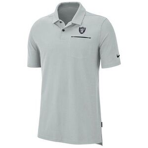 Nike NFL Dri Fit On Field Gray Las Vegas Raiders Polo Short Sleeve Shirt